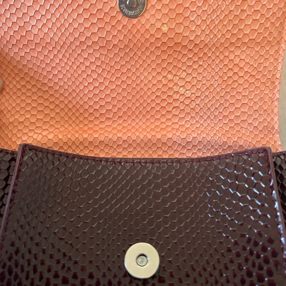 Hvisk Vegan Leather Bag Burgundy Orange Pink Boho Chic Crocodile Adjustable - Picture 3 of 13